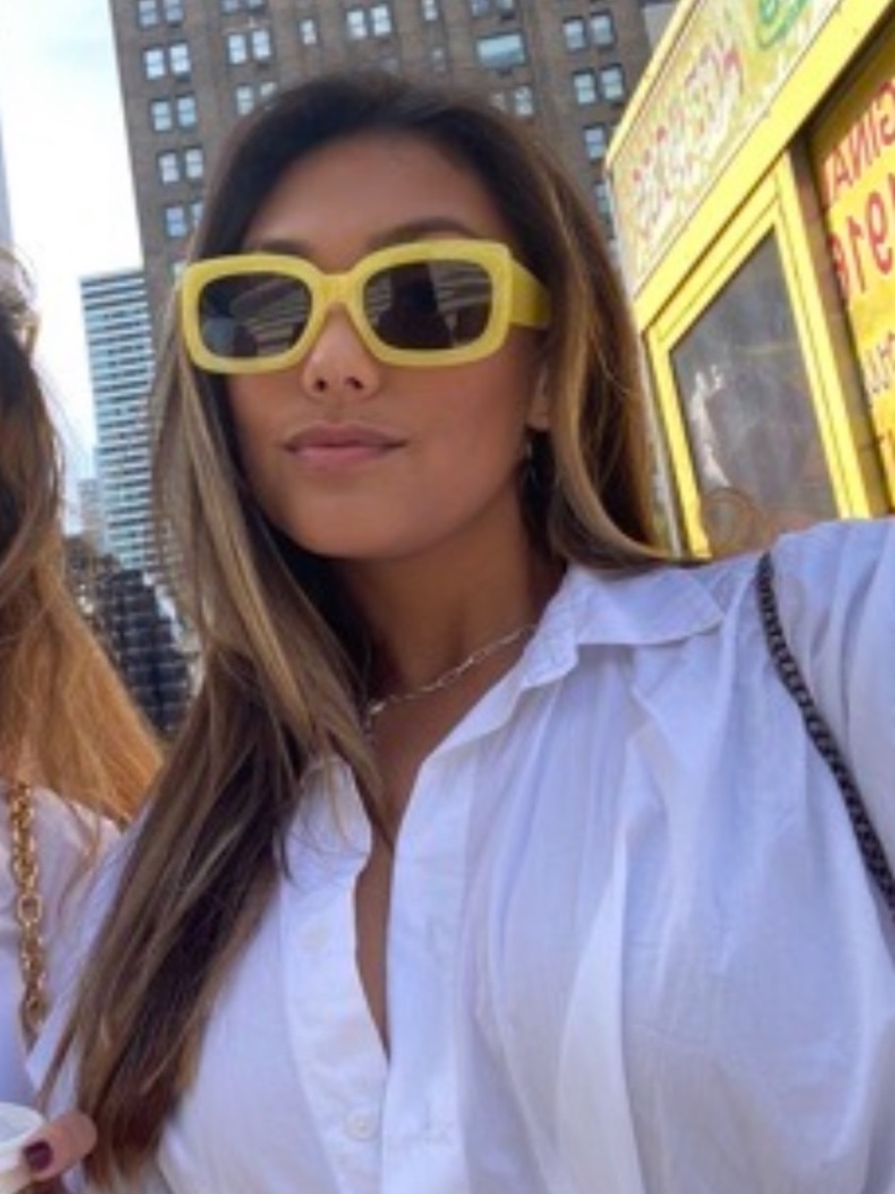 Bright Yellow Rectangle Sunglasses